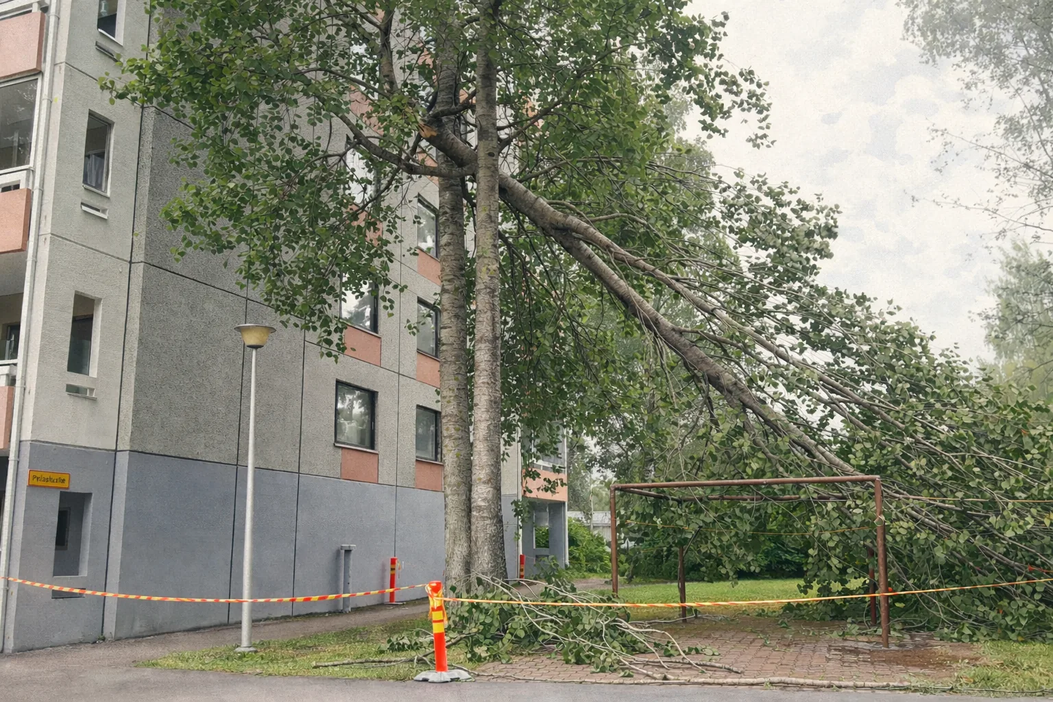 Myrskytuhojen raivaus ja siivous